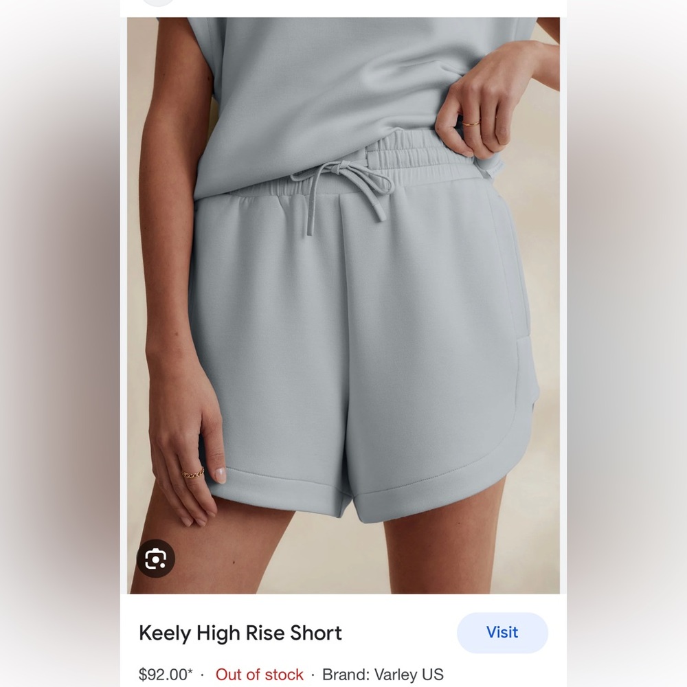 Varley Keely High Rise Shorts - Sky